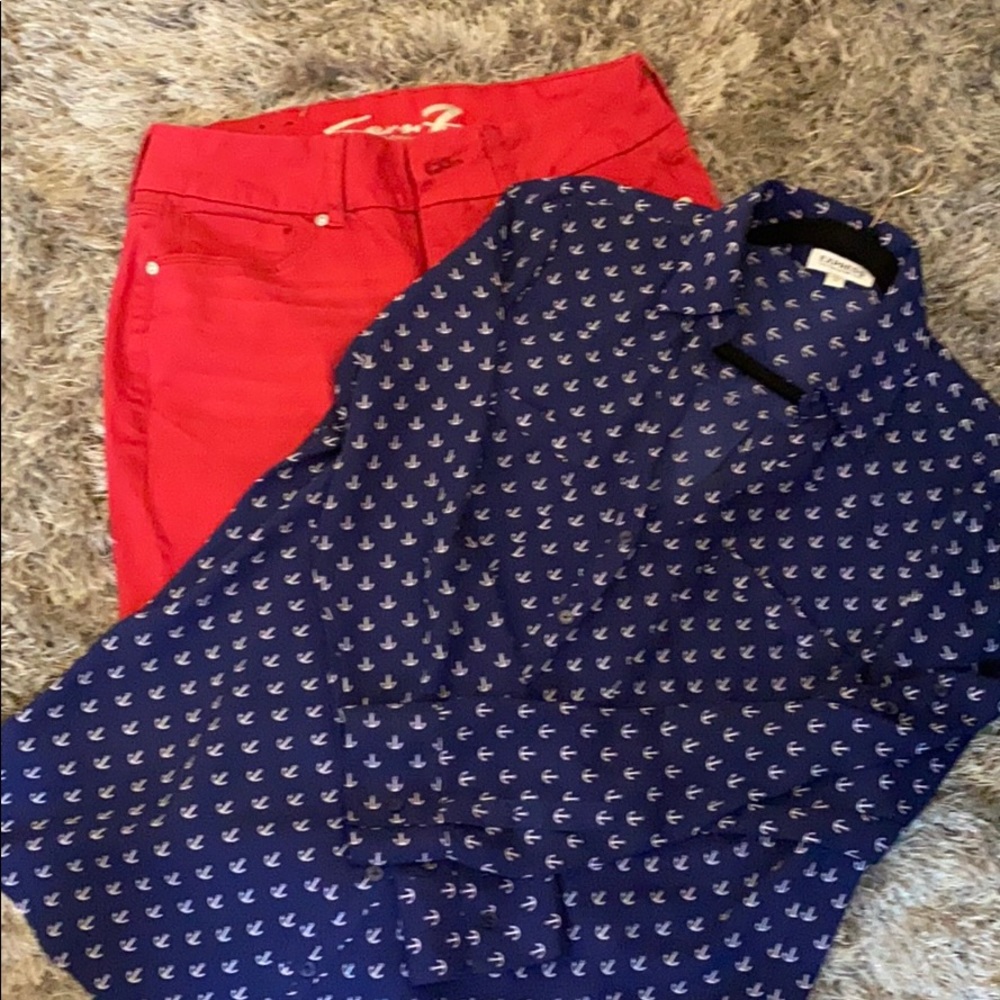 Express top (L) Silver bottom (12) outfit